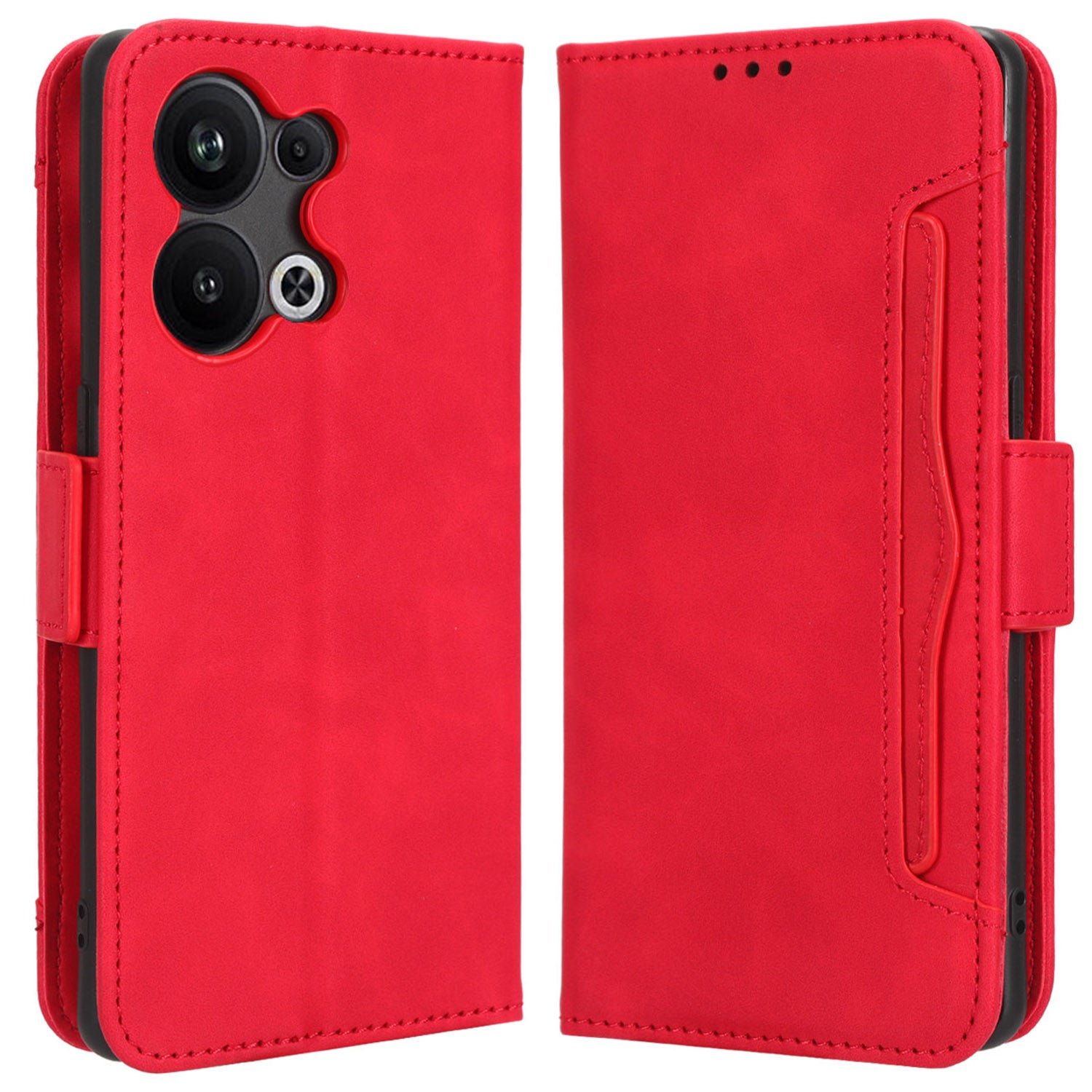 For Oppo Reno9 Pro 5G All-round Shockproof PU Leather Phone Case Multiple Card Slots Magnetic Flip Phone Cover Wallet Stand For Oppo Reno9 Pro 5G All-round Shockproof PU Leather Phone Case Multiple Card Slots Magnetic Flip Phone Cover Wallet Stand